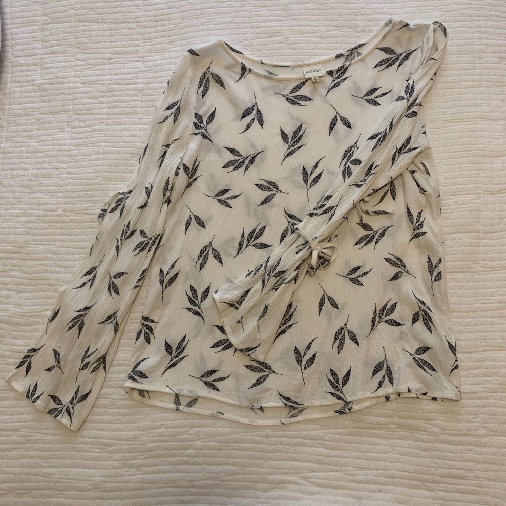 White Floral Tie Top